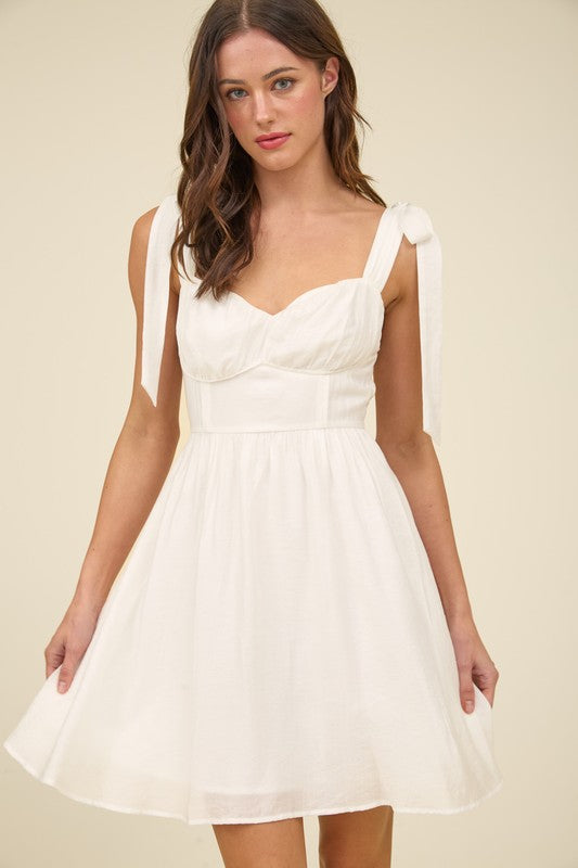 Captivated By Your Charm Dress White