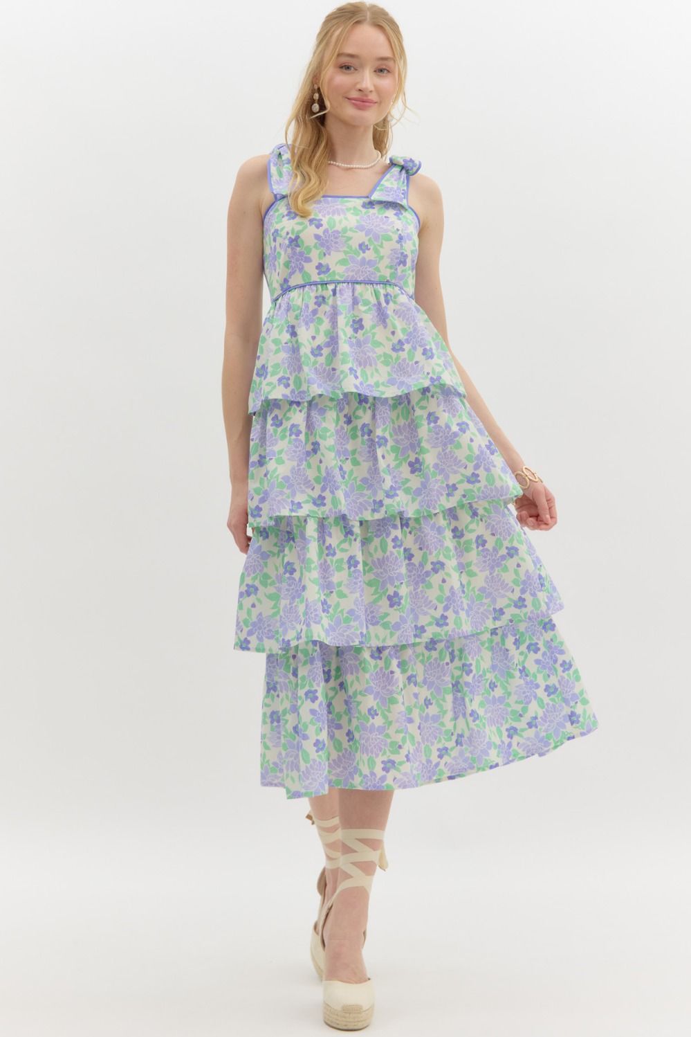 Blooming Charm Dress Periwinkle