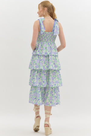 Blooming Charm Dress Periwinkle